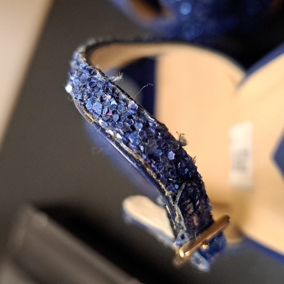 Jimmy Choo Open Toe Glitter Shoes 12cm lift Size 36.5 - Picture 12 of 12